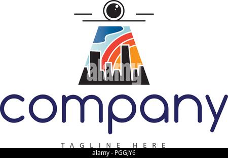Stadt drone Vektor Logo Image Stock Vektor