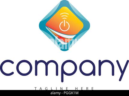 Tech Power Vector Logo Image Stock Vektor