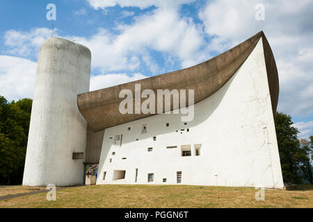 Kapelle von Notre Dame du Haut, Ronchamp, Franche-Comté, Frankreich Stockfoto