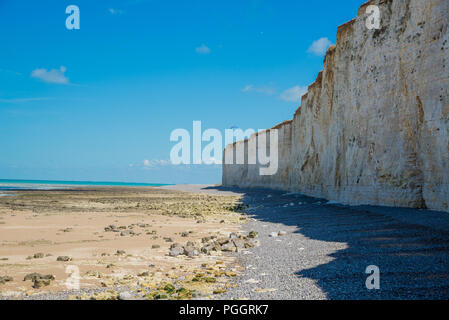 Klippen an der Küste in Criel-sur-Mer in der Normandie, Frankreich Stockfoto