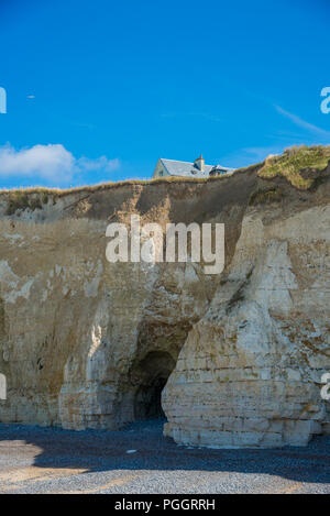 Klippen an der Küste in Criel-sur-Mer in der Normandie, Frankreich Stockfoto