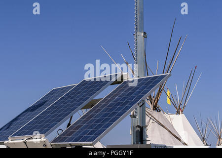 Solarstrom an theTsuu T'ina's Nation Powwow. Juli 27-29, 2018 Alberta Kanada Stockfoto