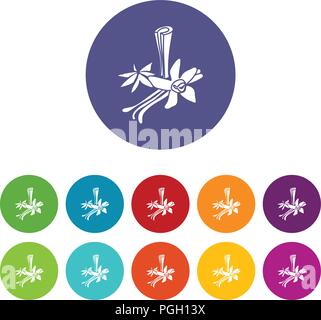Gewürze Icons Set Vector Farbe Stock Vektor