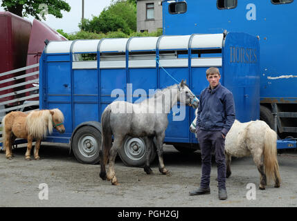 Junge am Ballyclare May Fair, County Antrim, Nordirland. Stockfoto