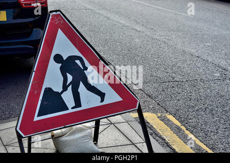 Unter Konstruktion Straßenschild Stockfoto