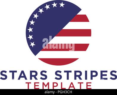 Kreis Sternenbanner Logo Design template Vector Stock Vektor