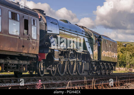 Der Flying Scotsman Dampflokomotive auf dem East Lancashire Eisenbahn. Rawtenstall. Stockfoto