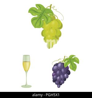 Wein Produkte cartoon Symbole im Set Sammlung für Design. Ausrüstung und die Produktion von Wein vektor Symbol lieferbar Abbildung. Stock Vektor