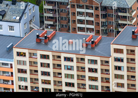 Apartment Gebäude von oben Stockfoto