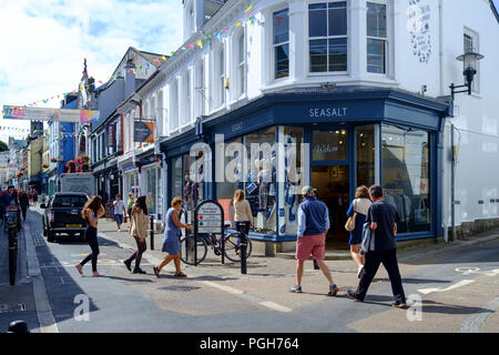 Falmouth eine Küstenstadt und Hafen in Cornwall England UK Meersalz shop Stockfoto