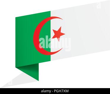 Algerien Flagge, Vector Illustration auf weißem Hintergrund Stock Vektor