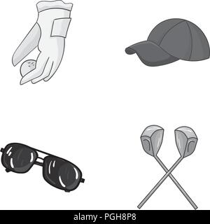 Ball, Kappe, Club, Sammlung, Paar, Spannung, Spiel, Brillen, Handschuhe, Golf, Hand-, Hobby-, Icon, Illustration, isoliert, Logo, monochrom, Rot, Set, Zeichen, Sport, Stick, Symbol, Vector, Visor-, Web-, Vektor, Vektoren, Stock Vektor