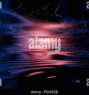 Blau-rosa Farben Licht im Wasser reflektiert Stockfoto
