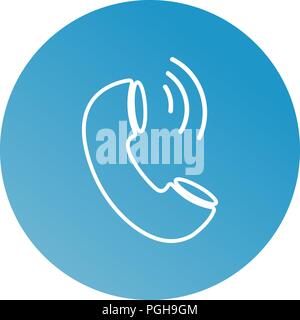 Telefon dünne Linie Symbol. Telefonsymbol im Kreis. Vektor Symbol Telefon. Runde Symbol Telefon Abbildung Stock Vektor