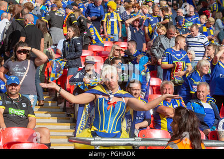 Samstag, 25. August 2018 - Die 117 Inszenierung der Ladbrokes Challenge Cup Rugby League Finale im Wembley Stadium zwischen Warrington Wölfe (der Leitung) Stockfoto