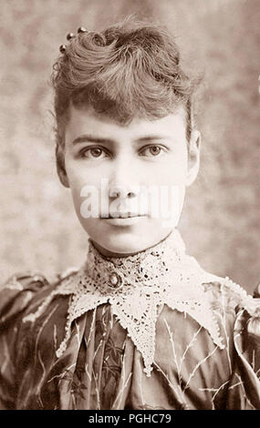 Nellie Bly (1867-1922) Elizabeth Cochrane Seaman, Nellie Bly, US-amerikanische Journalistin, die weithin für ihre Aufzeichnung bekannt war - brechen Reise um die Welt in 72 Tagen, die in der Emulation von Jules Vernes Romanfigur Phileas Fogg, Stockfoto