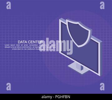Data Center Plakat mit Informationen Stock Vektor