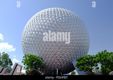 Die Kugel in Epcot in Walt Disney World, Orlando, Florida Stockfoto