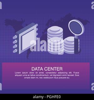 Data Center Plakat mit Informationen Stock Vektor