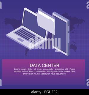 Data Center Plakat mit Informationen Stock Vektor