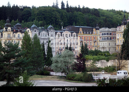 Elegante Architektur im Kurort Marianske Lazne (Marienbad) in Westböhmen Region der Tschechischen Republik Stockfoto