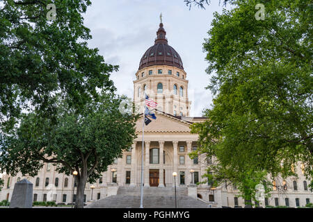 Außen an der Kansas State Capital Building in Topeka, Kansas Stockfoto