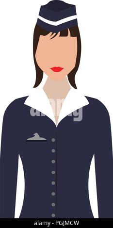 Isolierte Buchse Flight Attendant avatar Stock Vektor