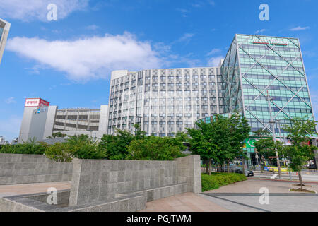 Incheon, Südkorea - Apr 3, 2018: Büro- und Straßenbild um Unseo-Station in der Nähe von Incheon International Airport Stockfoto