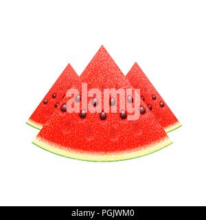 Wassermelone realistische geschnittenes Obst, Vektor Stock Vektor