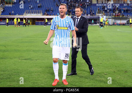 JASMIN KURTIC (SPAL) E LEONARDO SEMPLICI (ALLENATORE CALCIO SPAL SPAL) - PARMA Stockfoto