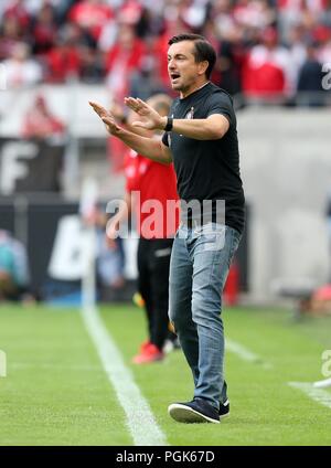 Köln, Deutschland. 25 Aug, 2018. firo: 25.08.2018, Fußball, 2.Bundesliga, Saison 2018/2019, 1.FC Köln - Erzgebirge Aue 3:1 Coach Daniel Meyer, Aue, Geste | Quelle: dpa/Alamy leben Nachrichten Stockfoto