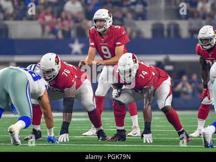August 26, 2018: Arizona Cardinals Quarterback SAM Bradford #9 startet während einem preseason NFL Football Spiel zwischen den Arizona Cardinals und den Dallas Cowboys bei AT&T Stadium in Arlington, TX Arizona besiegte Dallas 27-3 Albert Pena/CSM Stockfoto