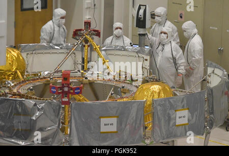 In Pasadena, Kalifornien. 27 Aug, 2018. Mars Rover Mission arbeiten Wissenschaftler und Ingenieure an verschiedenen Teilen des Mars Rover 2020 Agentur Jet Propulsion Laboratory Montag. Foto von Gene Blevins/LA DailyNews/SCNG/ZumaPress Credit: Gene Blevins/ZUMA Draht/Alamy leben Nachrichten Stockfoto