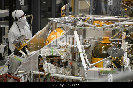 In Pasadena, Kalifornien. 27 Aug, 2018. Mars Rover Mission arbeiten Wissenschaftler und Ingenieure an verschiedenen Teilen des Mars Rover 2020 Agentur Jet Propulsion Laboratory Montag. Foto von Gene Blevins/LA DailyNews/SCNG/ZumaPress Credit: Gene Blevins/ZUMA Draht/Alamy leben Nachrichten Stockfoto