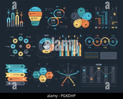 Infografik Vorlagen für organisierte Informationen Stock Vektor