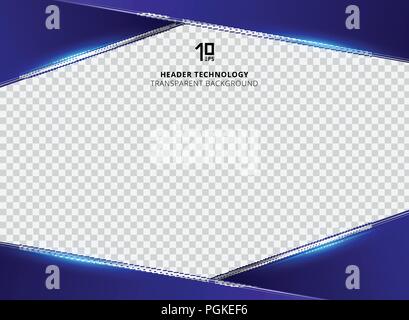 Abstract Technology Innovation Konzept blau metallic geometrischen mit Laser Line header Überlappen layer Design auf Transparenten Hintergrund mit Platz für t Stock Vektor