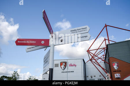 Die Vitalität Stadion, ehemals Dean Court in Kings Park home der AFC Bournemouth, 25. August 2018 bekannt Stockfoto