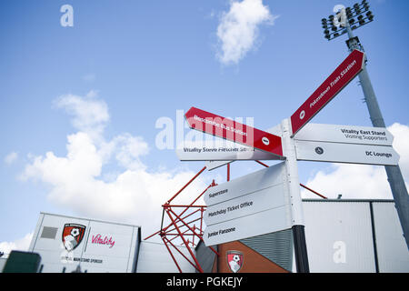 Die Vitalität Stadion, ehemals Dean Court in Kings Park home der AFC Bournemouth, 25. August 2018 bekannt Stockfoto