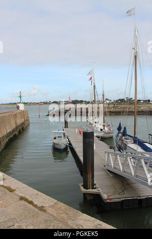 Der Hafen von L'Herbaudière auf der Insel Noirmoutier (Frankreich). Stockfoto