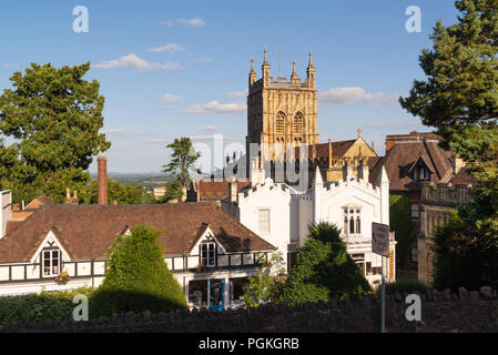 Die Stadt und das Priorat von Great Malvern, Worcestershire, England, Großbritannien Stockfoto