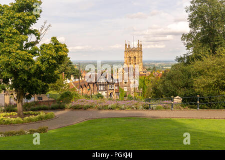 Die Stadt und das Priorat von Great Malvern, Worcestershire, England, Großbritannien Stockfoto