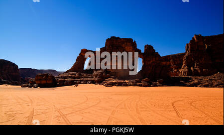 Abstrakte Rock Formation Boumediene in Tassili nAjjer Nationalpark, Algerien Stockfoto