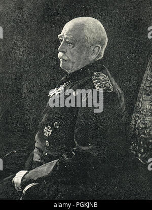 Otto von Bismarck, der erste Kanzler des Deutschen Reiches im Alter von 70 Jahren neun Stockfoto