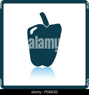 Pfeffer-Symbol. Schatten-Reflexion-Design. Vektor-Illustration. Stock Vektor