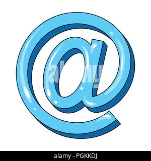 E-Mail Symbol. Mail und Postbote einzelnen Symbol im Comic-stil Vektor Symbol lieferbar Abbildung. Stock Vektor