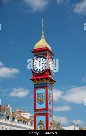 Die Queen Victoria Jubilee Clock Tower an der Küste in Dorchester, Dorset, Großbritannien Stockfoto