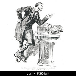 Arthur Balfour Rede im Unterhaus von Harry Furniss Stockfoto