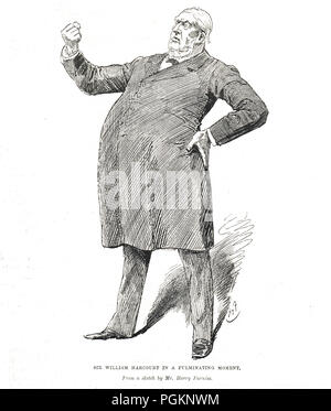 Sir William Harcourt in einem fulminanten Moment von Harry Furniss Stockfoto