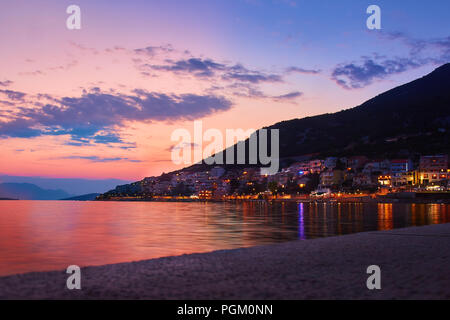 Sonnenuntergang an der Küste von Neum, Bosnien und Herzegowina Stockfoto