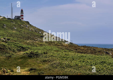 Kap Silleiro und Leuchtturm 168 Meter hohen in Baredo (Santa Maria) Baiona, Pontevedra, Galizien, Spanien, Europa Stockfoto